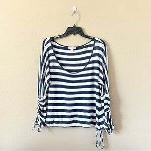Coldwater Creek 100% Linen Striped Top